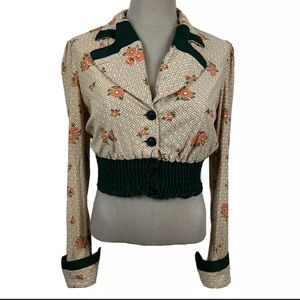 Vintage phasell 60’s gorgeous long sleeve cropped top